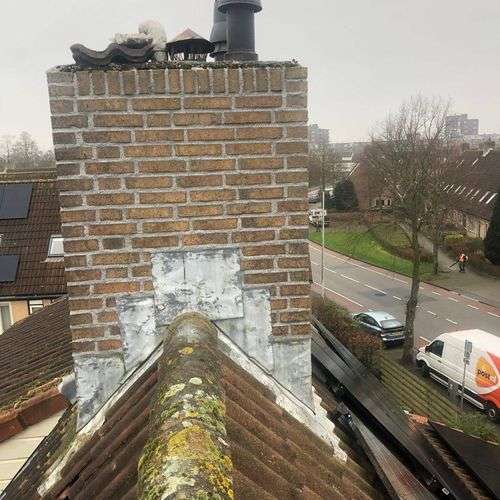 Schoorsteenrenovatie Hilversum met loodslab